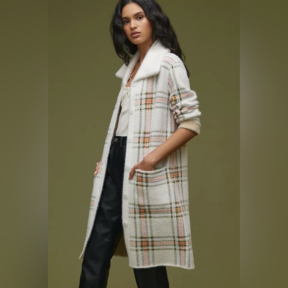 MAEVE by ANTHROPOLOGIE Chunky Knit Eyelash Cardigan Sweater Coat Size small - Picture 9 of 10